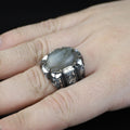 925 Silver Handmade Labradorite Gemstone Ottoman Style Ring