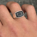925 Sterling Silver Black Onyx Signet Ring