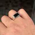 925 Sterling Silver Black Onyx Signet Ring