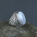 Men Handmade Solid Silver White Buffalo Turquoise Gemstone Ring