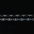925 Silver Turquoise Stone Link Chain Necklace