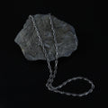 925 Sterling Silver Black Stone Engraved Vintage Chain Necklace