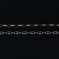925 Sterling Silver Black Stone Engraved Vintage Chain Necklace