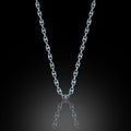 925 Silver Turquoise Stone Link Chain Necklace