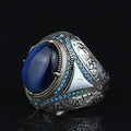 Silver Blue Tiger Eye Stone Ring, 925 Handmade Tiger Eye Gemstone Ring, Handmade Sterling Silver Ring