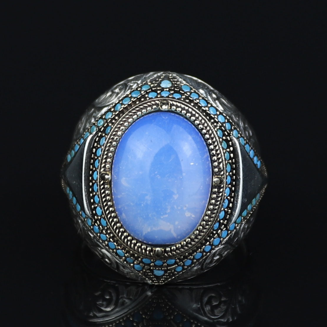Men Natural Moonstone Ring, Engraved Man Raw Moonstone Ring, Rainbow Moonstone Ring, 925k Sterling Silver
