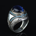Silver Blue Tiger Eye Stone Ring, 925 Handmade Tiger Eye Gemstone Ring, Handmade Sterling Silver Ring