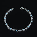 925 Silver Handmade Turquoise Link Engraved Bracelet