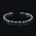 925 Silver Handmade Turquoise Link Engraved Bracelet