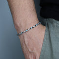 925 Silver Handmade Turquoise Link Engraved Bracelet