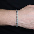 925 Silver Handmade Turquoise Link Engraved Bracelet