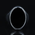 925 Sterling Silver Oval Onyx Signet Ring for Men