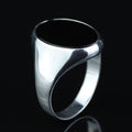 925 Sterling Silver Oval Onyx Signet Ring for Men