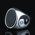 925 Sterling Silver Yin Yang Onyx Signet Ring – Unisex