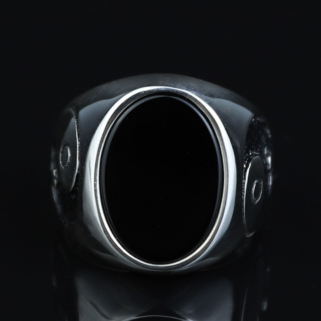 925 Sterling Silver Yin Yang Onyx Signet Ring – Unisex