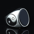 925 Sterling Silver Yin Yang Onyx Signet Ring – Unisex