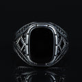 925 Sterling Silver Black Onyx Ring for Men
