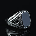 925 Sterling Silver Black Onyx Ring for Men