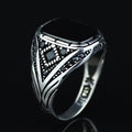 925 Sterling Silver Black Onyx Ring for Men