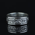 925 Sterling Silver Engraved Floral Band Ring