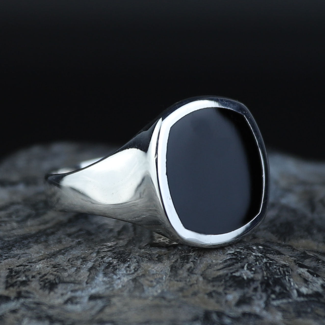 925 Sterling Silver Black Onyx Signet Ring – Unisex