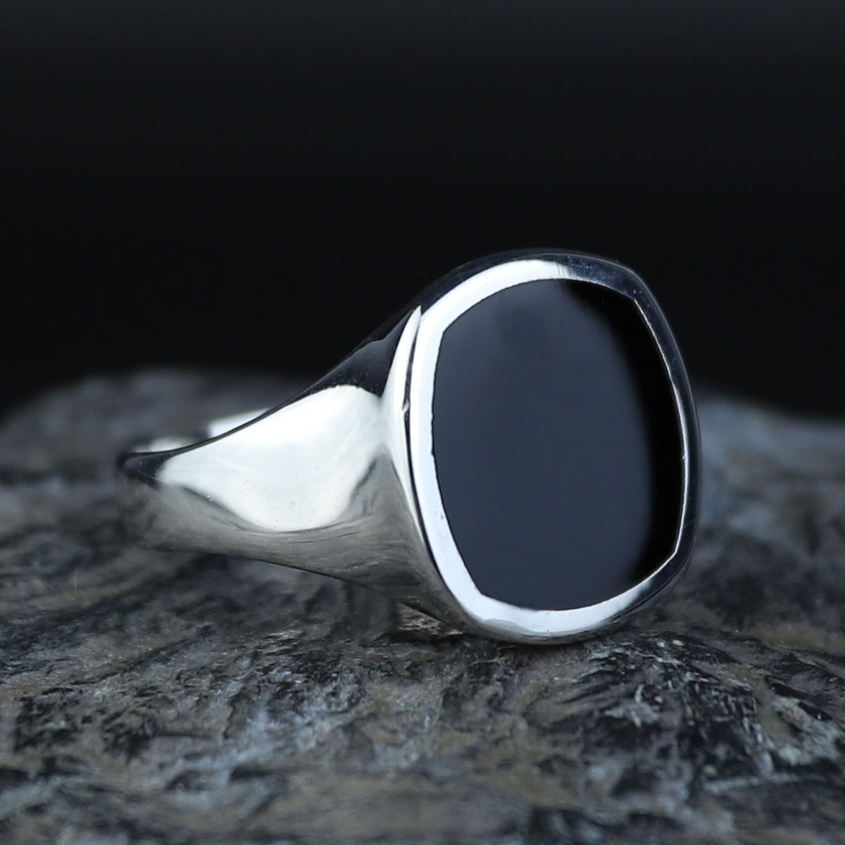925 Sterling Silver Black Onyx Signet Ring – Unisex