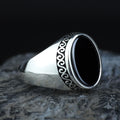 925 Sterling Silver Oval Black Onyx Signet Ring for Men