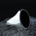 925 Sterling Silver Oval Onyx Signet Ring for Men
