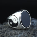 925 Sterling Silver Yin Yang Onyx Signet Ring – Unisex