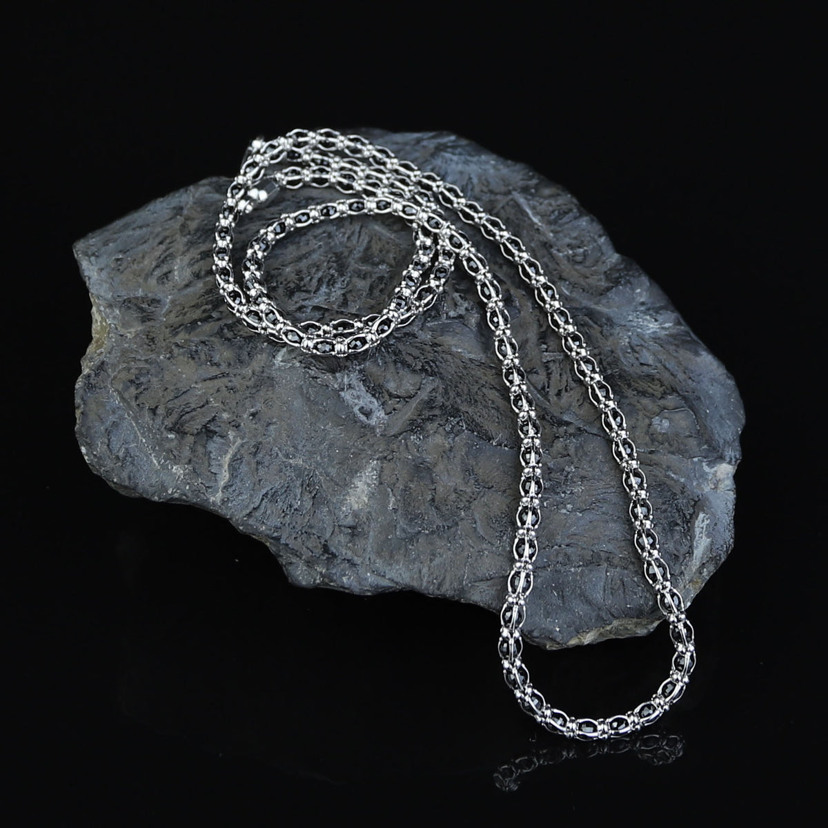 925 Sterling Silver Black Onyx Chain Necklace for Men