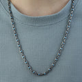 925 Silver Turquoise Stone Link Chain Necklace