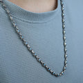 925 Silver Turquoise Stone Link Chain Necklace