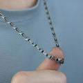 925 Silver Turquoise Stone Link Chain Necklace