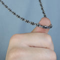 925 Sterling Silver Black Stone Engraved Vintage Chain Necklace