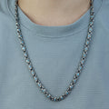 Men 925 Silver Turquoise Chain Link Handmade Men Turquoise Chain