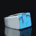 925 Sterling Silver Square Turquoise Signet Ring