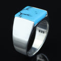 925 Sterling Silver Square Turquoise Signet Ring