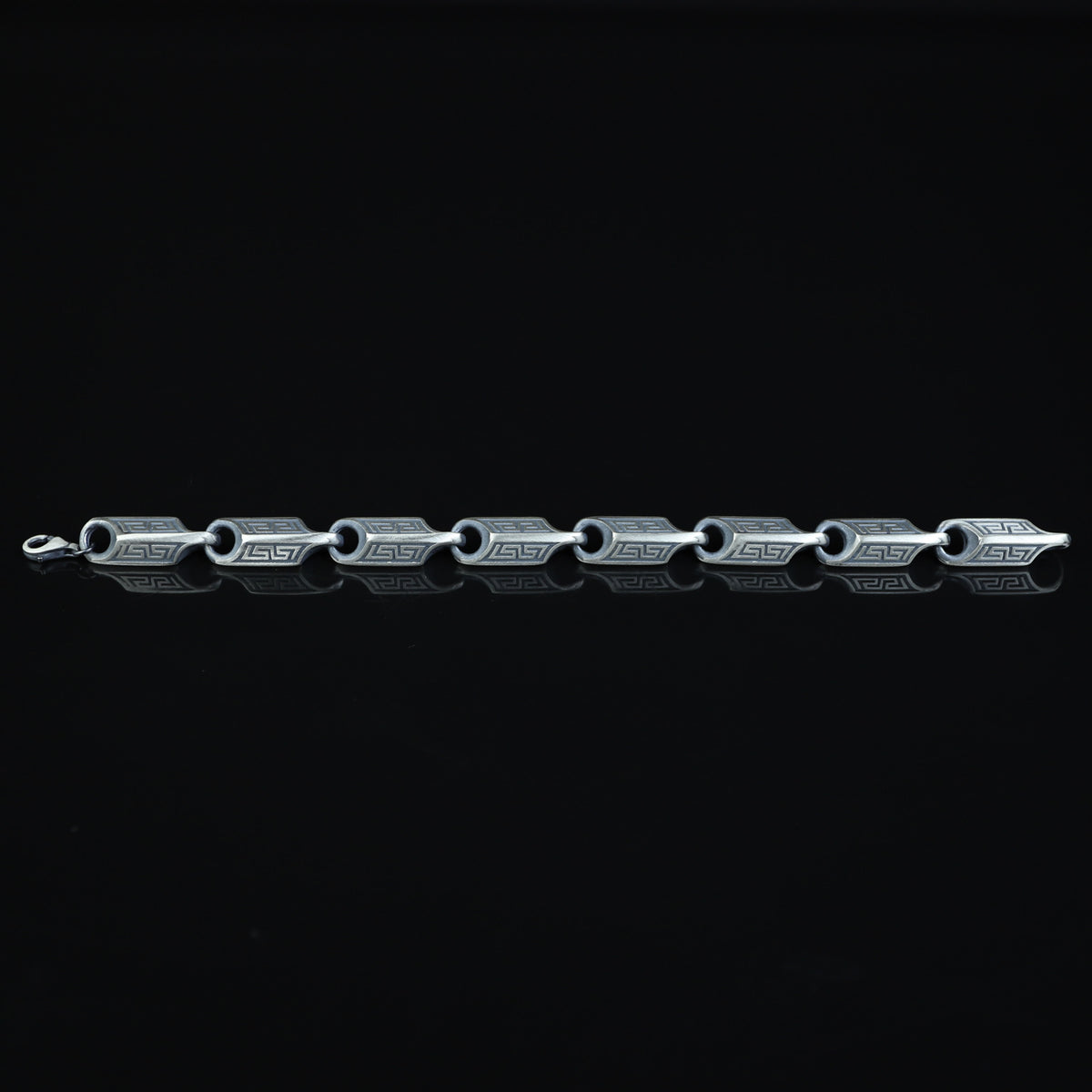Solid Silver Handmade Greek Chain 10MM Solid Silver Greek Bracelet