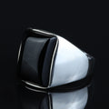 925 Sterling Silver Black Onyx Signet Ring for Men