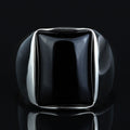 925 Sterling Silver Black Onyx Signet Ring for Men