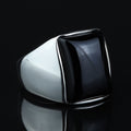 925 Sterling Silver Black Onyx Signet Ring for Men