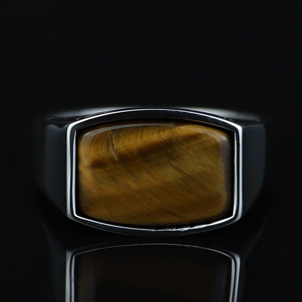 925 Sterling Silver Tiger Eye Signet Ring