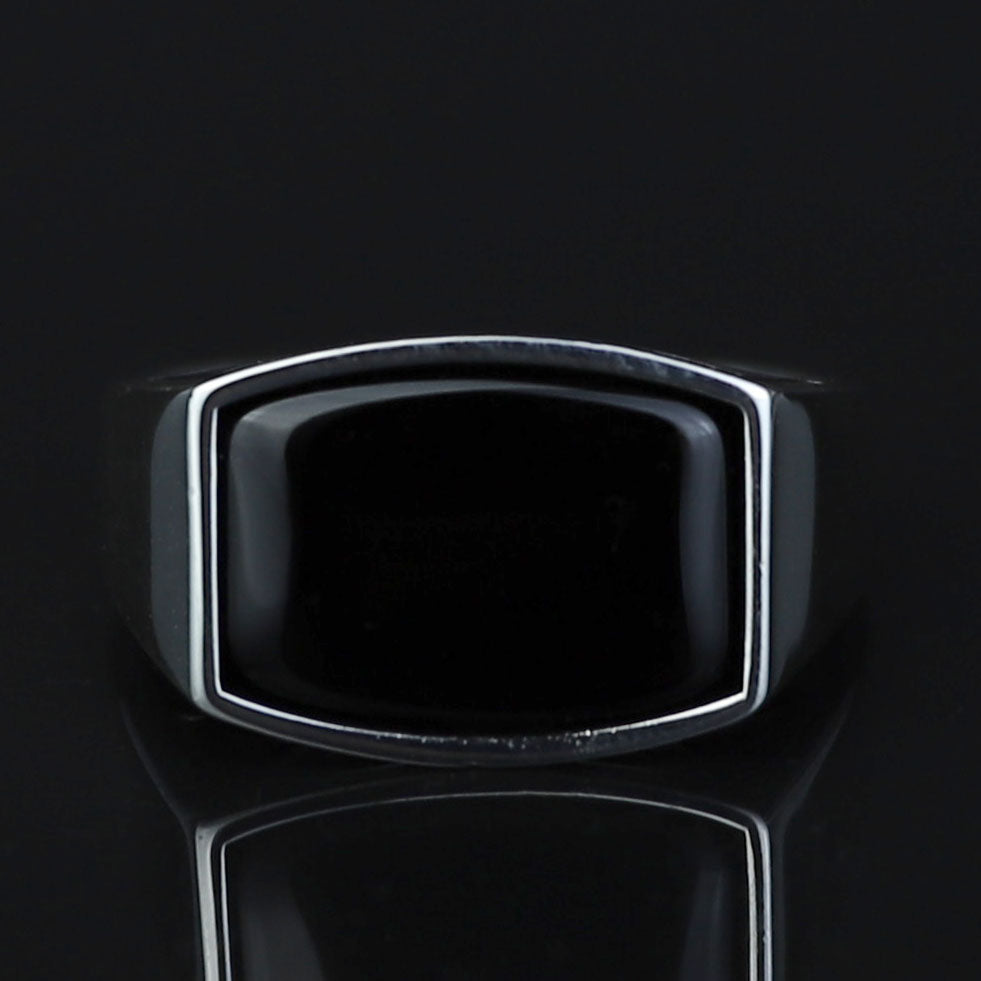 925 Sterling Silver Black Onyx Signet Ring