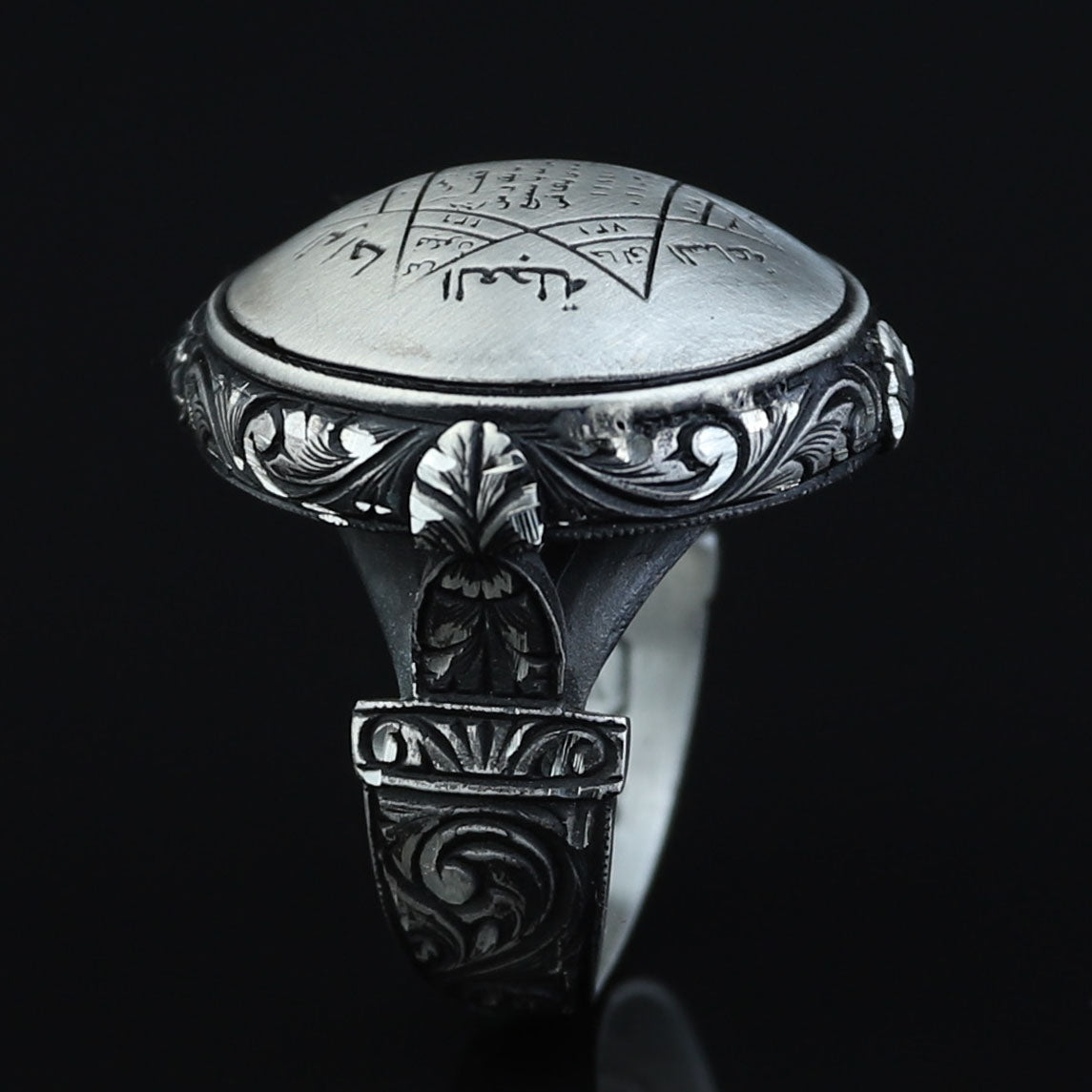 925 Sterling Silver Seal of Solomon Signet Ring