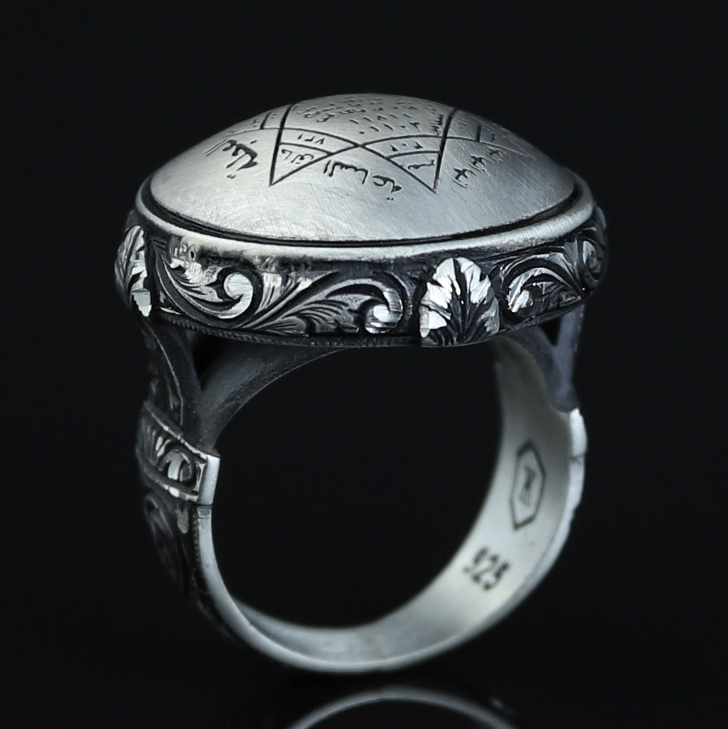 925 Sterling Silver Seal of Solomon Signet Ring