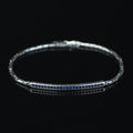 925 Sterling Silver Byzantine Sapphire Gemstone Bracelet for Men
