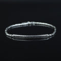925 Sterling Silver Black Onyx Byzantine Chain Bracelet for Men