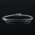 925 Sterling Silver Black Onyx CZ Bracelet for Men
