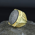 925 Silver Men Handmade Large Ice Out Moissanite Gold plated Ring