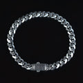 925 Sterling Silver Black Onyx Cuban Chain Bracelet for Men – 7mm